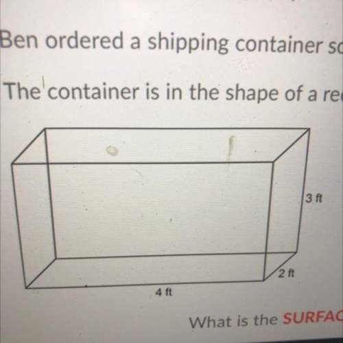 Ben ordered a shipping contained so he could ship a model car to Europe.

The container is in the