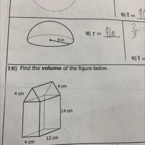 Please find the volume of this figure. 10 points available
