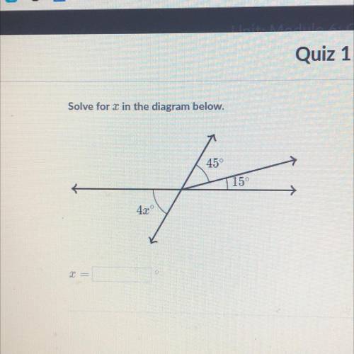 Solve for x in the diagram below.