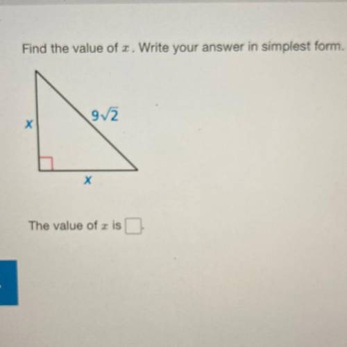 Find the value of x. Write your answer in simplest form.