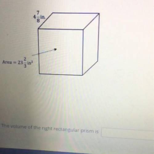 Calculate the volume of the right rectangular prism shown