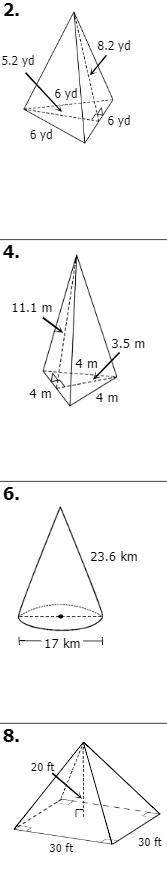Find the surface area of each figure. Round to the nearest hundredth when necessary.