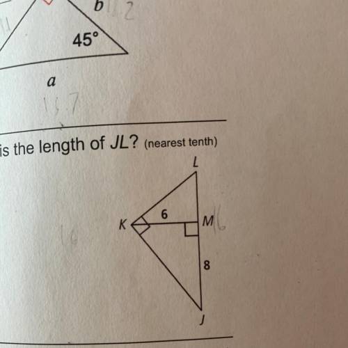 What is the length of JL, nearest tenth