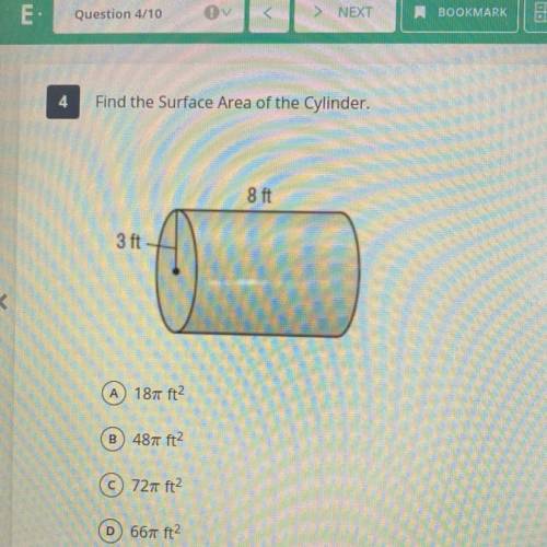 4
Find the Surface Area of the Cylinder.