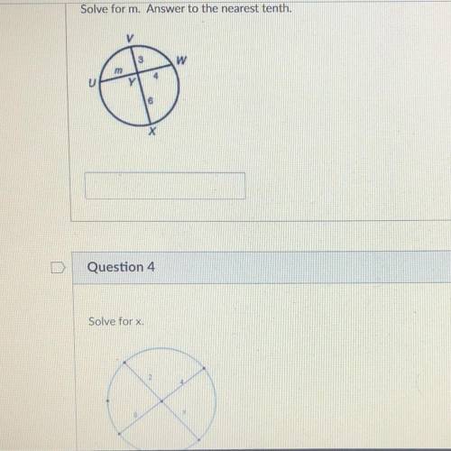 Solve for m. Answer to the nearest tenth & Solve for X. HELP WITH THESE QUESTIONS PLEASEEE AND