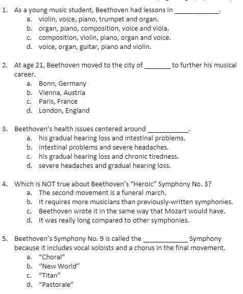 Can someone help me?? Thes questions are about Beethoven