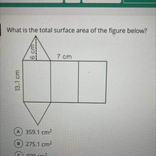 What is the total surface area of the figure below? I’ll give you brainliest please help !