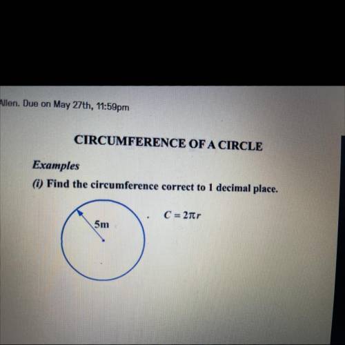 CIRCUMFERENCE OF A CIRCLE

 Examples
(i) Find the circumference correct to 1 decimal place.
C = 2t