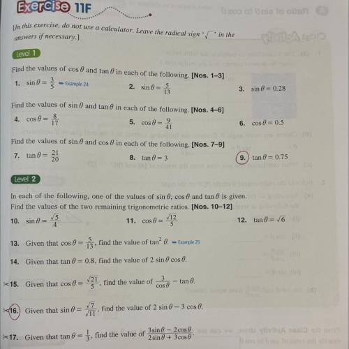 Need help ! question 9 and 16 (red circle) . No links and fake answers!