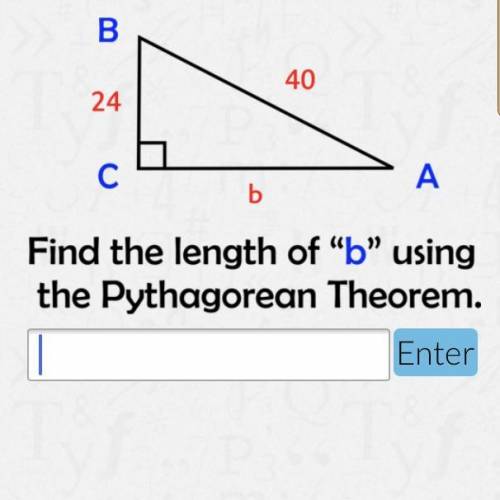 Find the length of b using the Pythagorean theorem