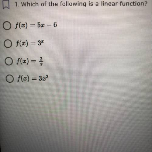 Which of the following is a linear function