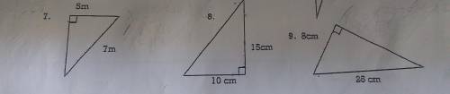Mhanifa please help! Find the length of the missing side in the following examples. round answers t