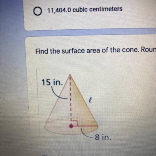 Find the surface area of the cone. Round answer to the nearest tenth.*