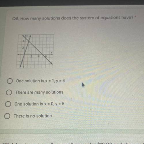 Q8. How many solutions does the system of equations have?