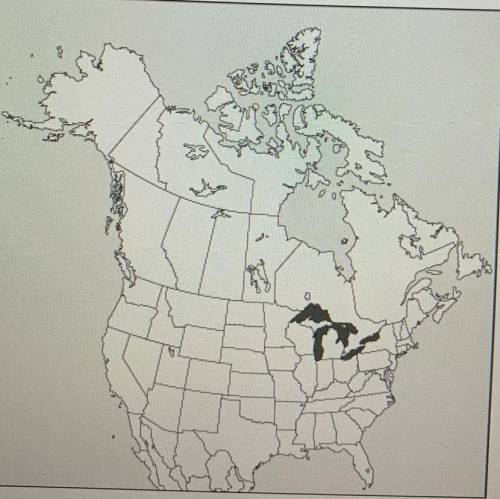 What geographic feature is shaded on the map?

ОА
the Gulf of Mexico
Ов
the Canadian Shield
O
С
th