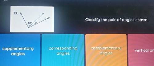 Classify the pair of angles shown.​