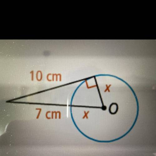 PLEASE HELP!

What is the value of x to the nearest tenth?
A) 3cm
B) 3.6 cm
C) 4 cm
D) 4.6 cm