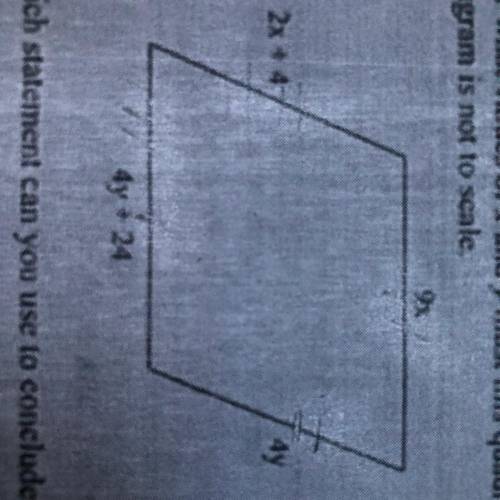 For what values of X and y must this quadrilateral be a parallelogram? Find the lengths of the side