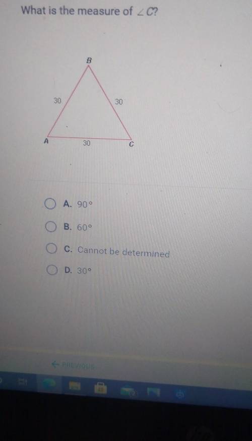 What is the measure of <C​