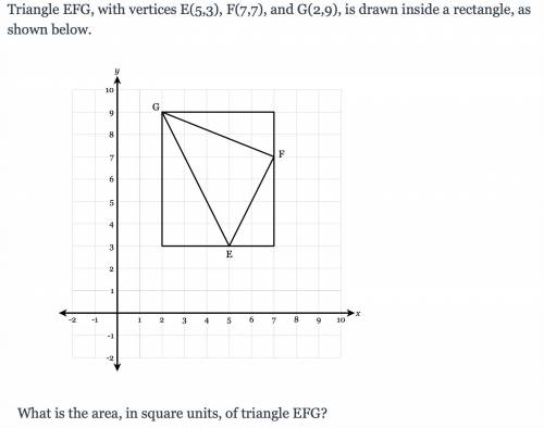 What is the area of Triangle EFG? Please help- Geometry isn't my best subject. Immediate answers ar
