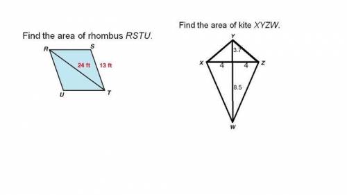 Rhombus and a Kite both have perpendicular diagonals, which allow you to use your knowledge of Righ