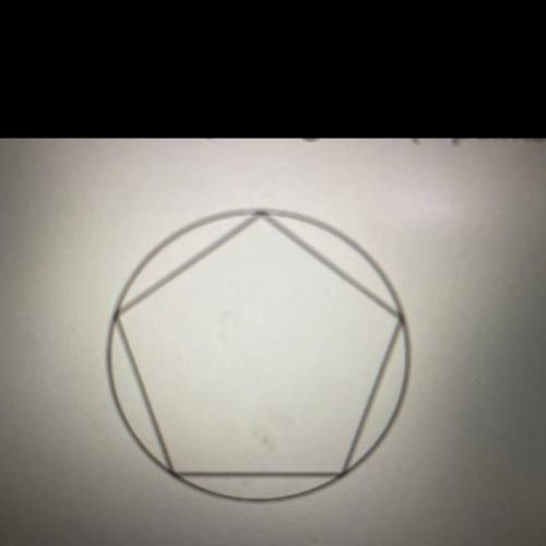 A regular pentagon is inscribed in a circle as shown. Find the measure of a minor arc cut off by on