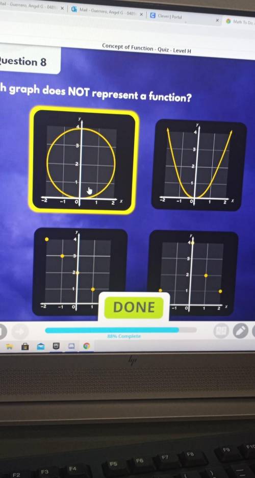 Iready question 8 which graph does not represent a function​
