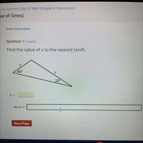 What is the value of X to the nearest tenth PLEASE HELP
