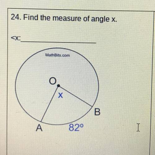 Find the measure of angle x. Help!