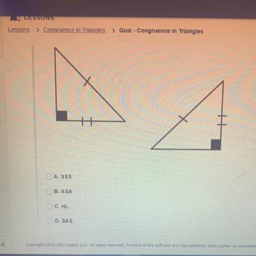 What is the congruence correspondence, if any, that will prove the given triangles congruent?