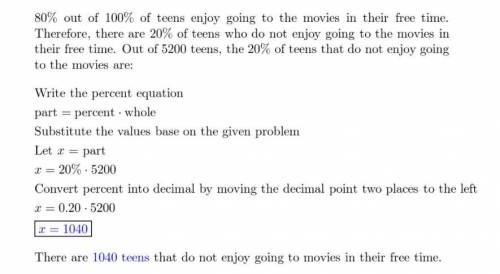 10. MP Persevere with Problems A survey found that

80% of teens enjoy going to the movies in their