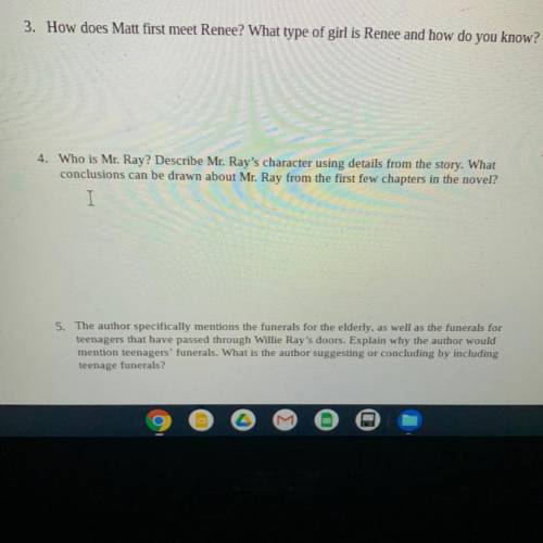 I need help with these questions from the book The Boy In The Black Suit please it is due in a few