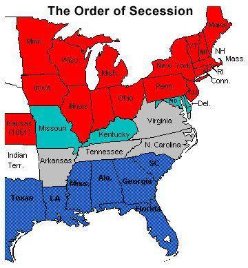 Based on the map, what did the states of Arkansas, Tennessee, North Carolina, and Virginia have in