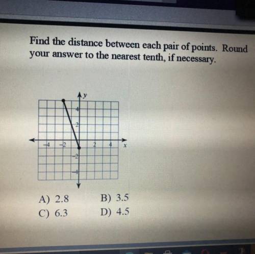 Find the distance between each pair of points. Round your answer to the nearest 10th if necessary