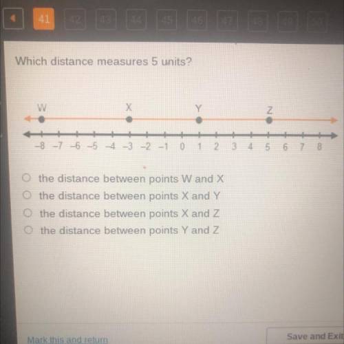 Which distance measures five units￼￼