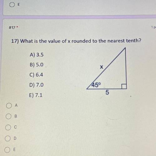 What is the value of x rounded to the nearest tenth?