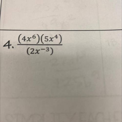 (4x^6)(5x^4)over (2x^-3)