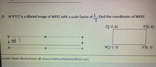 What is the dilated imagine with a scale factor of 1/3...please help