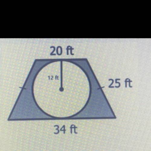 If the radius of the circle below is 12 feet, find the area of the shaded region.