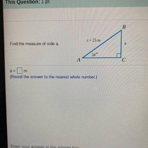 Find the measure of side a 
Please help me