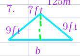 Jack's tent is shaped like an isosceles triangle. The height of the tent measures 7 feet and the di