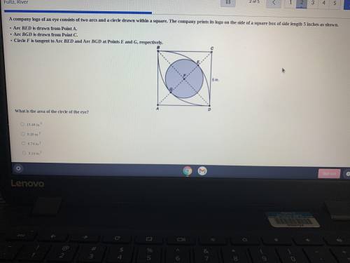 What is the area of the circle of the eye ?