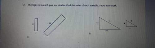 The figures in each pair are similar. Find the value of each variable. Show ur work. Pls helppp