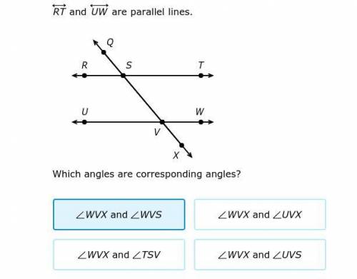 Which angles are corresponding angles?
