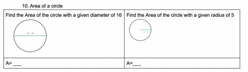 Help with the Area of a circle
