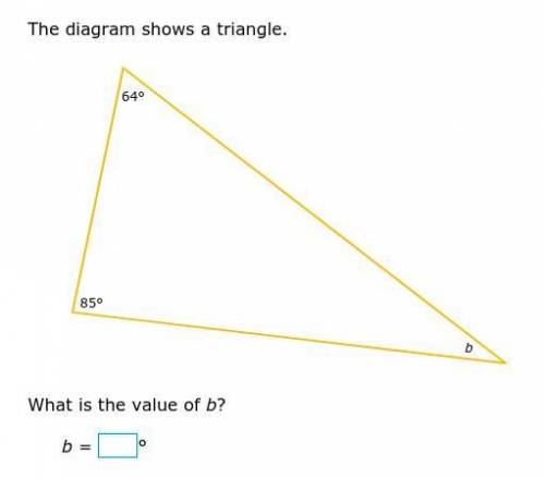 The diagram shows a triangle.
What is the value of b?