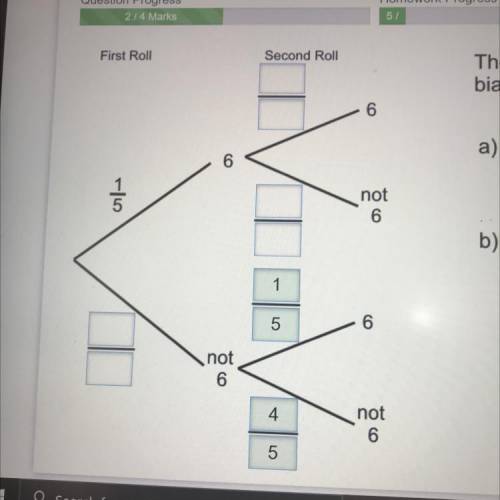 Complete the tree diagram
please help