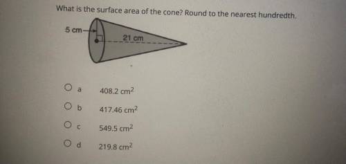 What is the surface area of the cone? Round to the nearest hundredth.