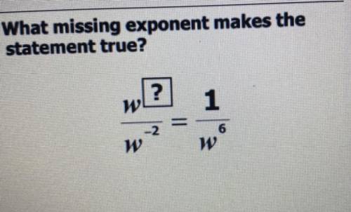 What missing exponent makes the statement true?