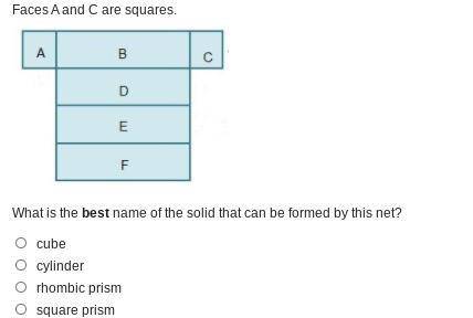 HELP!!! WILL GIVE BRAINLIEST TO THE CORRECT ANSWER
(which is not rhombic prism Just BTW)